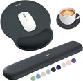 Sushret Mouse Pad and Keyboard Wrist Rest, 3-in-1 Gel Memory Foam Ergonomic Mouse Pad with Wrist Rest Set, Gaming Mousepad Arm Cushion Support for Computer Office Desk Accessories Cute Setup, Charcoal