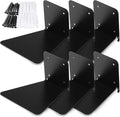 Jetec 6 Pack Invisible Floating Bookshelf Wall Mounted Floating Bookshelves Heavy Duty Book Organizers Hidden Book Shelf Metal Shelves Holder for Books Bedroom Living Room Home Office (Black)