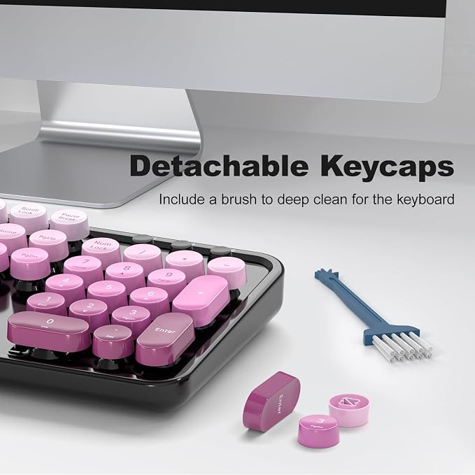 KNOWSQT Wireless Keyboard and Mouse Combo - Blackpink-Gradient Colorful 2.4G Typewriter Full-Size Cute Keyboards - USB Receiver Plug and Play, for Computer, PC, Laptop, Desktop, Windows