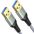 AINOPE USB to USB Cable, 3.3FT*1Pack USB 3.0 A to A Male to Male Cable [Never Rupture] Double End Type A Cord for Data Transfer, Compatible with Hard Drive Enclosures, Laptop Cooler, KVM, DVD Player