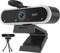 Webcam 4K with Microphone & Privacy Cover for PC/Laptop, USB Computer Camera Plug & Play with Auto Light Correction for Video Calls, Live Streaming Gaming & Online Meetings