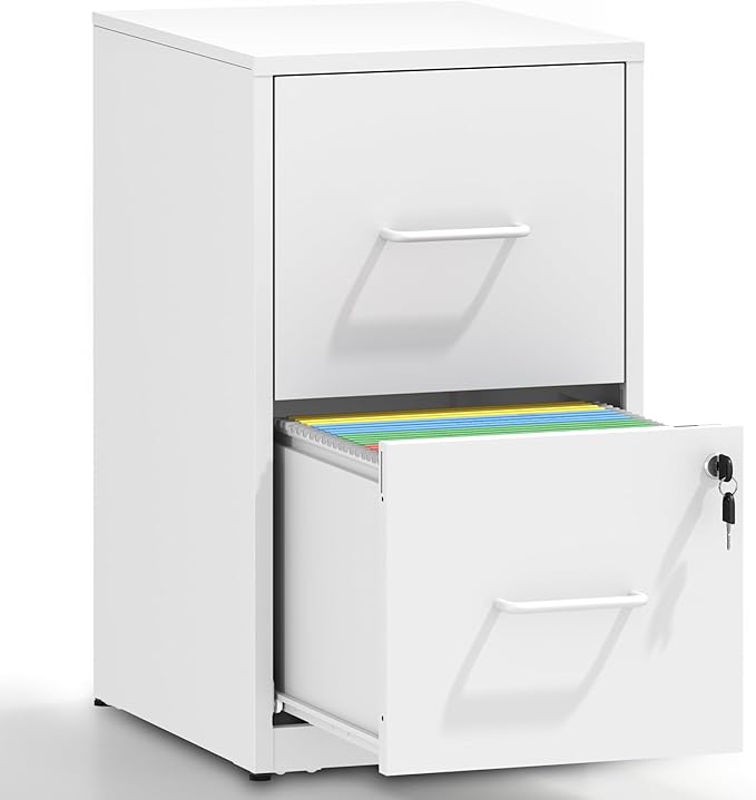 Metal File Cabinet with Drawer Heavy Duty Home Office Steel Vertical Filing Lockable Cabinets for Legal/Letter Size,Assembly Required