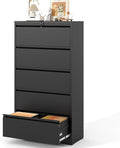5 Drawer Lateral File Cabinet with Lock, Black Metal Lateral Filing Cabinet for Home Office, Steel Wide Filing Cabinets for Letter/Legal/A4/F4 Hanging File Folders (Black)
