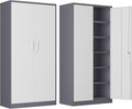 Metal Storage Cabinet with Lock,71" Garage Cabinets with 2 Doors and 4 Adjustable Shelves, Steel Locking Caninets Tall Tool Storage Cabnet, Lockable File Caninet for Home Office, Pantry