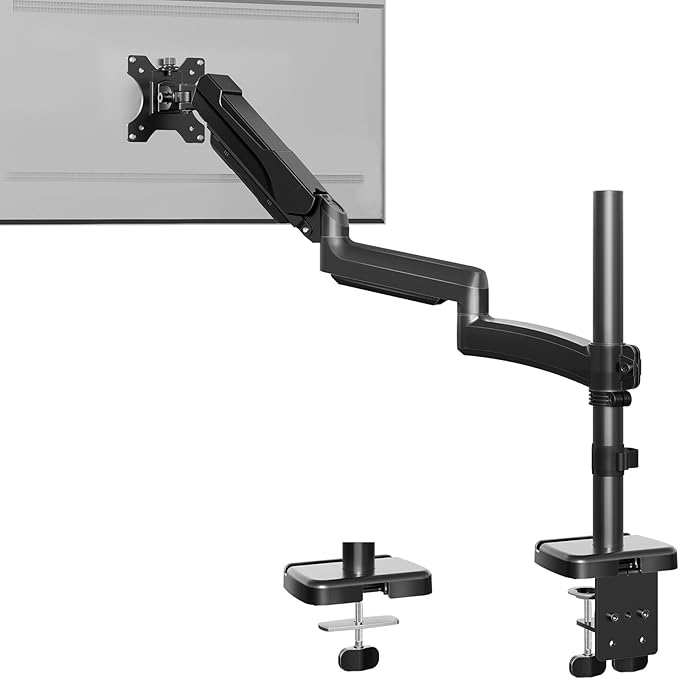 Long Arm Monitor Mount, 13 to 32 inch Computer Desk Mount, Extra Long Adjustable Stand, Hold up to 19.8lbs, Tall Arm with Tilt, Swivel, Rotation, VESA 75/100mm