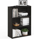 Furinno PASIR Book Shelf, 3-Tier Bookshelf, Bookcase, 9.7" x 23.7" x 31.5", for Living Room, Bedroom, Home Office, Blackwood