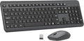Wireless Keyboard and Mouse Combo, Full-Size Silent Ergonomic Keyboard and Optical Mouse, Long Battery Life, 2.4G Lag-Free Mice Keyboard for Computer, Mac, Laptop, PC, Windows(Gray)