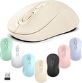 Wireless Mouse, 2026 New Model, Silent Click Ergonomic Design, Portable, 4 Buttons, Adjustable DPI (800/1200/1600), for Laptop/PC/Office (Beige)
