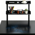 Yuxh Desk Clamp Shelf 15 Inch, Black | Space-saving, clip on or under shelf for panel tabletop, office, study room & gaming setup, easy drill-free assembly