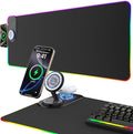 Gaming Mouse Pad Wireless Charging - Desk Mat Magnetic Foldable Phone Stand 15W Fast Charge, RGB Extended Large Keyboard Mousepad - PC Laptop Desk Pad for Work Game (Adapter Not Included)