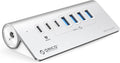 ORICO 7-Port USB 3.2 Gen2 Hub, Powered USB 3.2 Hub with 4 USB-A, 2 USB-C, PD 60W, 72W Power Adapter, 10Gbps Aluminium USB-Splitter with 3.28Ft USB-C to USB-C Cable for iMac, MacBooks, Mac mini