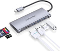 LENTION USB C Hub with 4K HDMI, 3 USB 3.0, SD/Micro SD 3.0 Card Reader, Compatible MacBook Pro/Air, Mac Air/Surface, Chromebook, iPhone15 or More, Stable Driver Adapter (Space Gray)