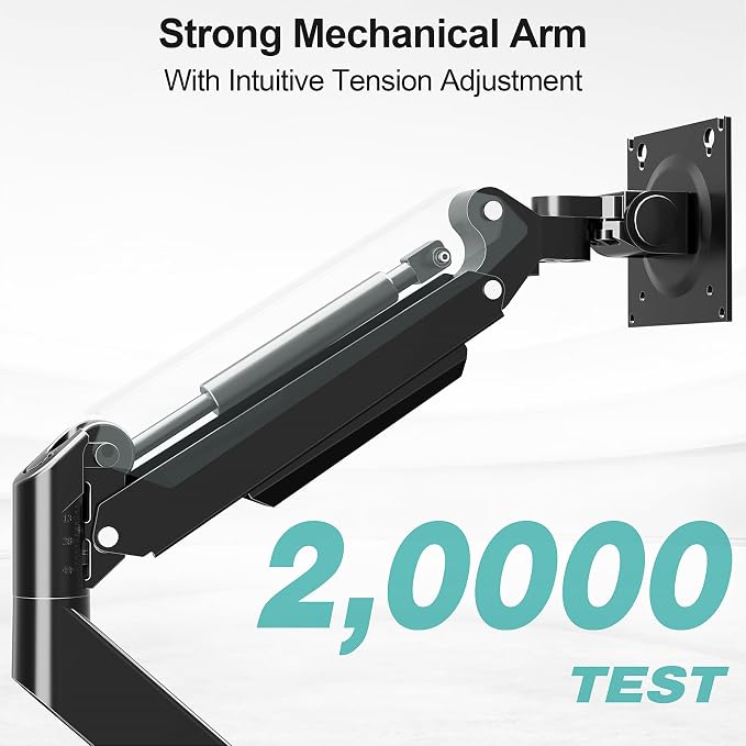 MOUNT PRO Heavy Duty Monitor Arm for 49 inch Ultrawide Screen up to 44 lbs, Single Desk Computer Mount Curved Monitor Stand for Samsung Odyssey G9, Adjustable Gas Spring VESA Mount 75x75 100x100