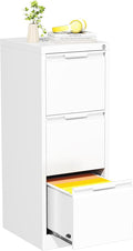 Bestoo 3 Drawer File Cabinet with Lock, Filing Cabinets, Metal Vertical Filing Cabinets for Home Office, File Storage Cabinet for Letter/Legal/A4/F4 Size File, Easy Assembly