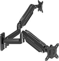 MOUNT PRO Dual Monitor Wall Mount for 13 to 32 Inch Screens, Wall Monitor Arm for 2 Monitors, Each Holds Up to 19.8lbs, Full Motion Wall Monitor Mount with VESA 75x75/100x100, Home Office Setup