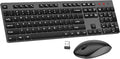 Wireless Keyboard and Mouse Combo, EDJO Silent Full Size Cordless USB Keyboard Mouse, 2.4GHz Lag-Free, Long Battery Life, for Computer, Laptop, PC, Chromebook, Windows (Grey, 1 Pack)