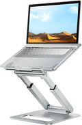 tounee Laptop Stand for Desk Adjustable Height, Telescopic Computer Stand with Pull Out Design Ergonomic Laptop Riser Fits All Laptops 10-17"-Silver