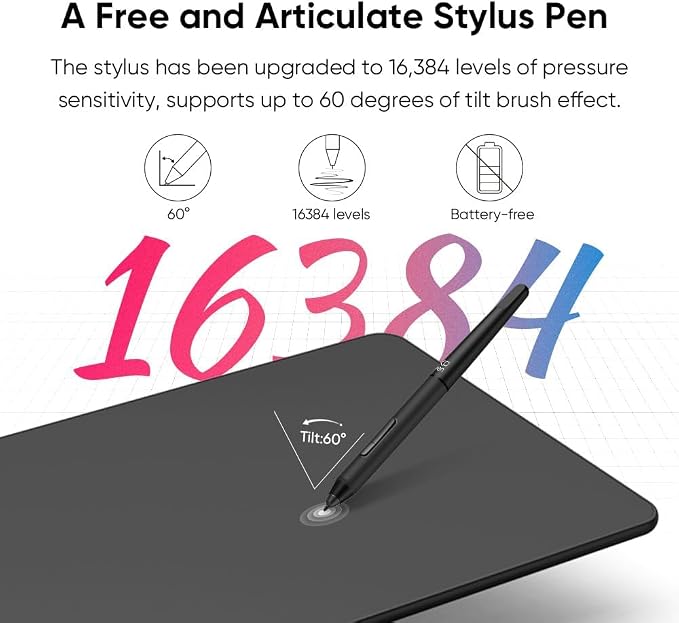 XPPen Updated Deco 01 V3 Drawing Tablet-16384 Levels of Pressure Battery-Free Stylus, 10x6 Inch OSU Graphic Tablet, 8 Hotkeys for Digital Art, Teaching, Gaming Drawing Pad for Chrome, PC, Mac, Android