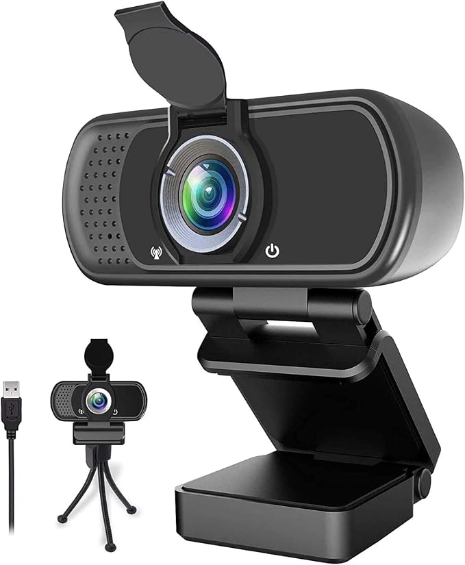 Webcam HD 1080p ,Live Streaming HD Camera with Stereo Microphone, PC Desktop or Laptop USB Webcam with 110 Degree View Angle, for Switch 2,Video Calling, Recording, Conferencing, Streaming, Gaming