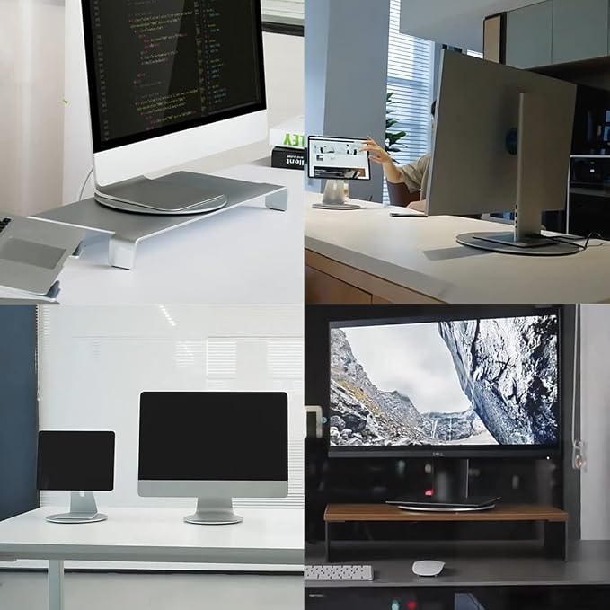 Aluminum 360° Rotation Monitor Swivel Base Computer Screen Monitor Turntable Stand Flat Panel TV Rotating Mat for iMac Laptop Potted Plants Arts Crafts Products Display Stand