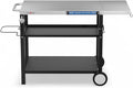 GasOne Stainless Steel Grill Table – 44 x 20-inch Rolling Grill Cart – Multifunctional Outdoor Side Table with Side Shelf, Trash Bag Hanger, Tool Holder – Ideal for Food Prep, Pizza Oven, Griddle