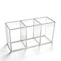 Makeup Brush Holder, Clear Acrylic Organizer for Women & Girls, 7.1x2.8x3.5in Desk Storage for Makeup Brushes & Cosmetic Tools, Easy Access (Clear -3)