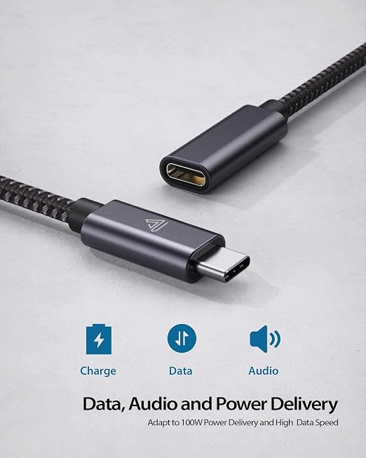 Faracent USB C Extension Cable (10Gbps), USB 3.2 Type C Male to Female Extension Charging Sync for iPhone 17 16 15 Pixel PSVR2 MacBook Air Pro/New iPad Dell XPS Surface Book 6ft Grey