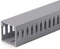 ZhiYo H1.6in W1.6in Professional Server Rack Cable Management Raceway, 12ft (4 x L3ft) Cable Raceway Kit, Electrically Safe PVC Open Slot Wire Raceway for Under Desk/Computer/Network Cords, Grey