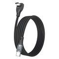USB C Cable Right Angle - [1Pack 6.6FT] 60W Fast Charging USB C Cable Braided USB Type C Data Cable, 90 Degree C Port Charger Cord for iPhone 17/16/15 Pro Max, Tesla Model Y, MacBook, iPad, Samsung