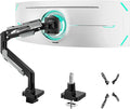 ARES WING Heavy Duty Single Monitor Arm - Gas Spring Aluminum Monitor Mount for 24"-57" Ultrawide Screens up to 66 lbs with Clamp/Grommet Desk Mount, 75/100/200 Vesa Mount, Black
