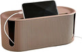 Cable Management Box,Desk Cord Organizer with Groove Cover,Plastic Cord Hider Box,Large Cable Box Organizer,Power Socket Management for TV/Computer/Router/Games Console Cable Storage (Milk Tea)