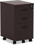 Alera ALE Valencia Mobile B/B/F Pedestal File, 15 7/8w x 20 1/2d x 28 3/8h, Mahogany