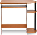 Furinno Simplistic Easy Assembly Computer Desk, With Keyboard Tray, Light Cherry/Black