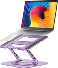 AOEVI Adjustable Laptop Stand with 360 Rotating Base, Computer Ergonimic Foldable Laptop Riser for Desk Compatible with MacBook Pro/Air Notebook up to 16 Inches, Purple
