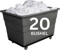ReadySpace Commercial 20 Bushel Utility Cart with Steel Base, Poly Box Basket Truck, Laundry Cart, and Rolling Trash Bin, 51.5-Inch x 35.5-Inch x 36-Inch, 1000 Pound Weight Capacity, Gray