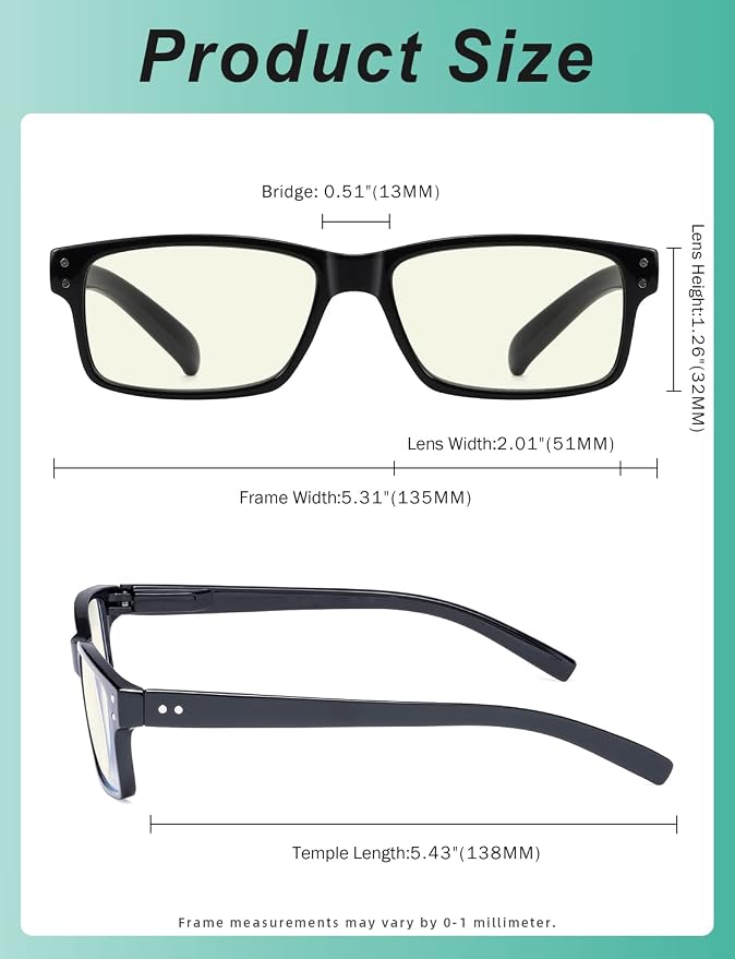 Eyekepper 7-pack Reading Glasses Blue Light Blocking for Men +1.25