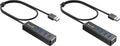 SmartQ H302S USB 3.0 Hub, 4-Port USB Expander with 2ft Long Cable, High-Speed Data Transfer, Compatible with Laptop, PC, Mac, Printer, External HDD (Pack of 2)