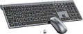 Wireless Keyboard and Mouse Combo, Full Size Keyboard and Mouse, Long Battery Life, Optical Mouse, 2.4G Lag-Free Cordless Mice Keyboard Set Ultra Slim Design for Computer, Laptop, PC, Mac (Gray Black)