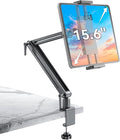 Jakeko Adjustable Tablet Mount for Desk - 360 Degree Rotating Base Tall Arm Holder Stand Swivel Flexible Clamp Soporte para Tablet/Portable Monitor/Ebook