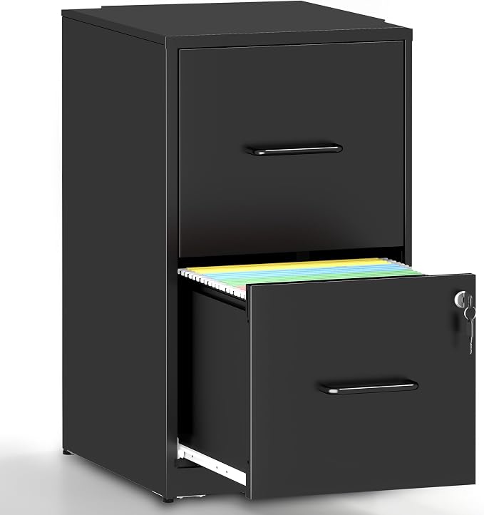 Metal File Cabinet with Drawer Heavy Duty Home Office Steel Vertical Filing Lockable Cabinets for Legal/Letter Size,Assembly Required