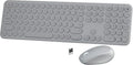 Wireless Keyboard and Mouse Combo, Slim Silent Round Keycaps (Gray) | 2.4GHz USB Plug-and-Play, Full-Size 110-Key Layout, Compatible with PC & Laptops