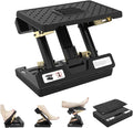 Foot Rest for Under Desk at Work, 4-Height Adjustable, Foldable, with Massage Roller and Soft Pad, Adjustable Metal Frame, Ergonomic, for Car, Office, Computer, Gaming, All-Season Use (Black)