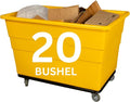 ReadySpace Commercial 20 Bushel Utility Cart with Steel Base, Poly Box Basket Truck, Laundry Cart, and Rolling Trash Bin, 51.5-Inch x 35.5-Inch x 36-Inch, 1000 Pound Weight Capacity, Yellow