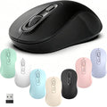 Wireless Mouse, 2026 New Model, Silent Click Ergonomic Design, Portable, 4 Buttons, Adjustable DPI (800/1200/1600), for Laptop/PC/Office (Black)