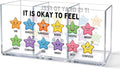 It Is Okay To Feel Acrylic Pen Holder Organizer with 3 Compartments, Mental Health Emotional Desk Organizer Accessory for Psychologist, Office Appreciation Gifts for Therapy Counselor Coworker