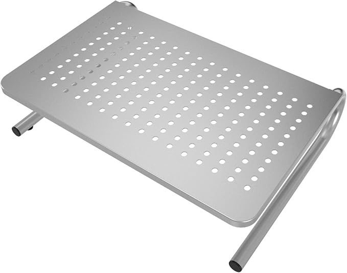 suptek Monitor Stand Riser,Computer Monitor Laptop Stand Riser for Desk,Vented Metal Platform Monitor Stand,4 inches Height Underneath Storage for Office,School Supplies(MST004S)