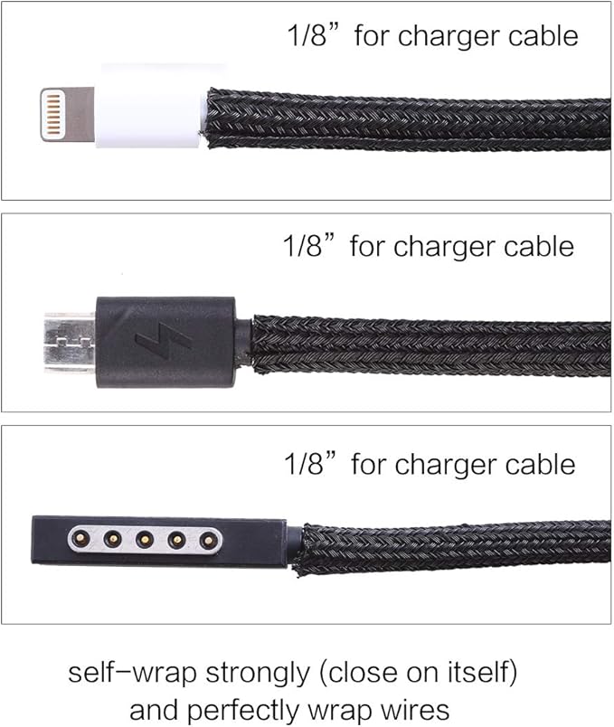 Alex Tech 25ft - 1/8 inch Cord Protector Wire Loom Tubing Cable Sleeve Split Sleeving For USB Cable Power Cord Audio Video Cable – Protect Cat From Chewing Cords - Black