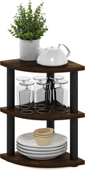 Furinno Turn-N-Tube Kitchen Countertop Organizer, 3-Tier Corner Countertop Organizer Shelf, Corner Shelf, for Kitchen, Pantry, Organizers and Storage, Amber Pine