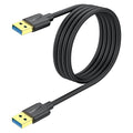 SUNGUY USB to USB Cable 6FT, USB 3.0 Type A Male to Type A Male Cable Data Transfer up to 5Gbps Compatible with Printers, Modems, Hard Drives, Monitor, Camera, Wacom, DVD, Hub