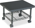 Scranton & Co Under-Desk Printer/Fax Stand, Steel Frame, Laminate Top, Gray Finish, 19"w x 16"d x 13.5"h, Mobile Dual-Wheel Casters, 100 lb Shelf Capacity, Space-Saving Design for Home or Office Use